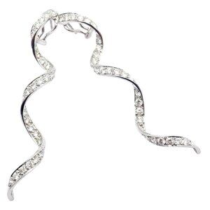 Authentic! Harry Winston Platinum Diamond Twisted Long Hanging Drop Earrings